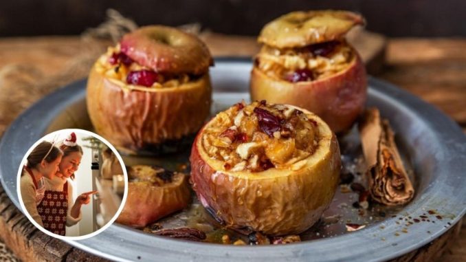 Desert de iarnă în casă: cum să faci mere coapte umplute cu nucă în mai puțin de 40 de minute