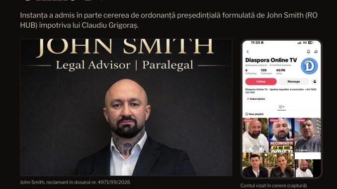 Tribunalul Iași dispune eliminarea unor materiale publicate de Diaspora Online TV
